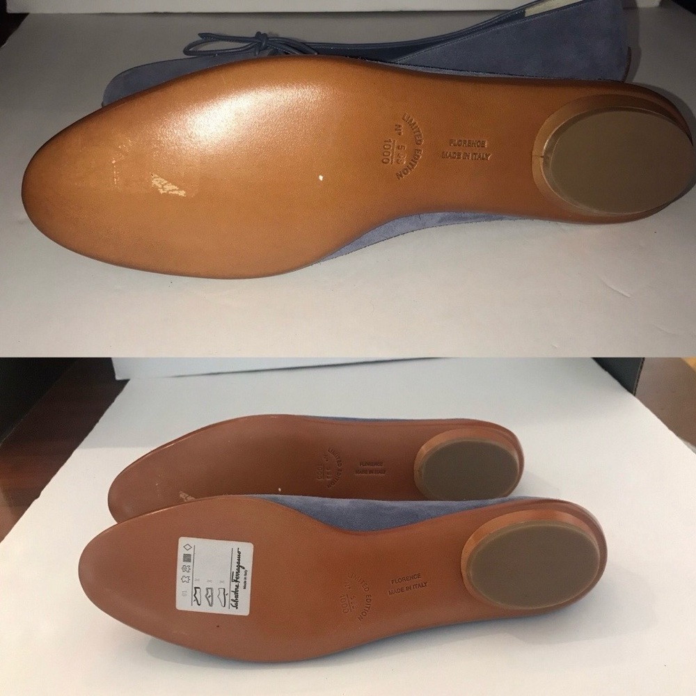 Salvatore Ferragamo Blue Suede Limited Shoes Sz EU40 US 9/9.5/10 - Picture 7 of 9
